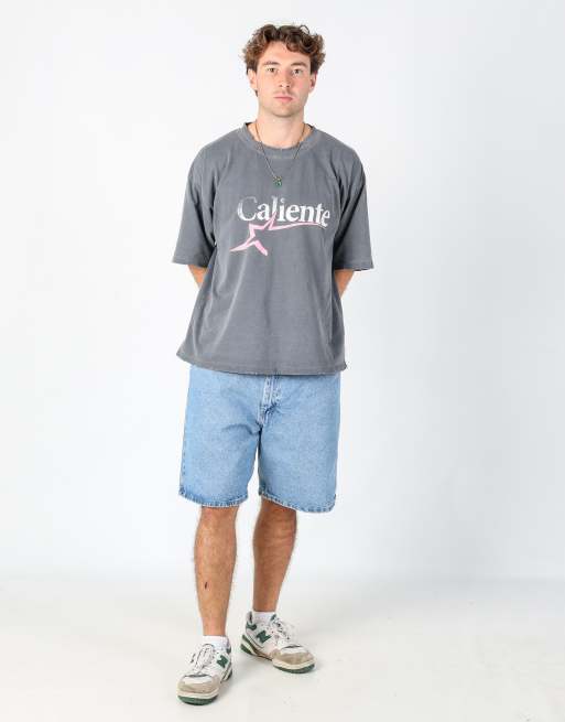 Vintage Wrangler 36x22 denim shorts in light blue