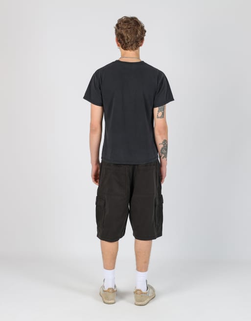 Vintage Wrangler 36x23 canvas cargo shorts in black, 3 of 4