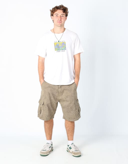 Vintage Wrangler 36x23 canvas cargo shorts in khaki green