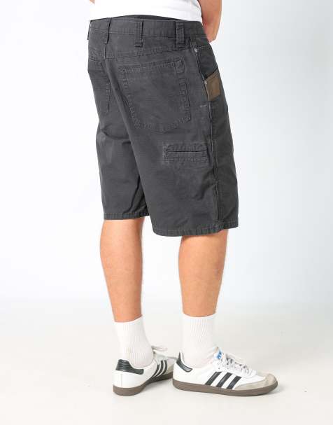 Vintage Wrangler 36x23 canvas carpenter baggy shorts in black - view 1