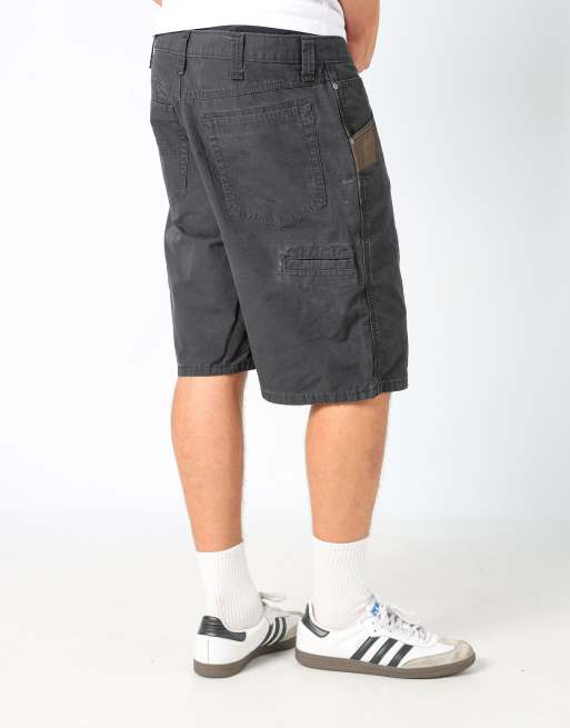 Vintage Wrangler 36x23 canvas carpenter baggy shorts in black