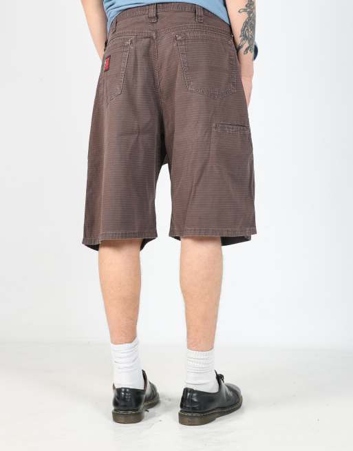 Vintage Wrangler 36x23 canvas carpenter baggy shorts in brown