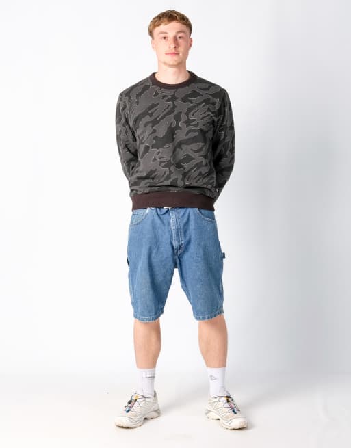 Vintage Wrangler 36x23 Denim Carpenter Baggy Jorts Shorts Blue