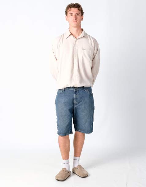 Vintage Wrangler 36x23 Denim Carpenter Baggy Jorts Shorts Blue - view 1