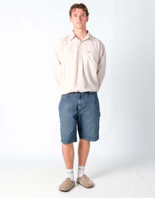 Vintage Wrangler 36x23 Denim Carpenter Baggy Jorts Shorts Blue