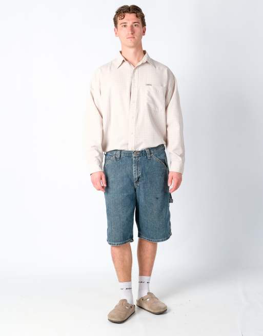Vintage Wrangler 36x23 Denim Carpenter Baggy Jorts Shorts Blue