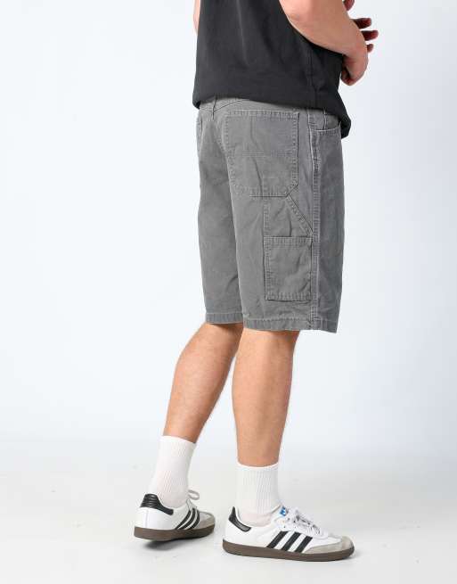 Vintage Wrangler 36x24 canvas carpenter baggy shorts in grey