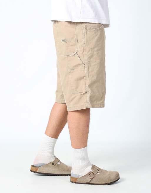 Vintage Wrangler 36x24 canvas carpenter baggy shorts in tan