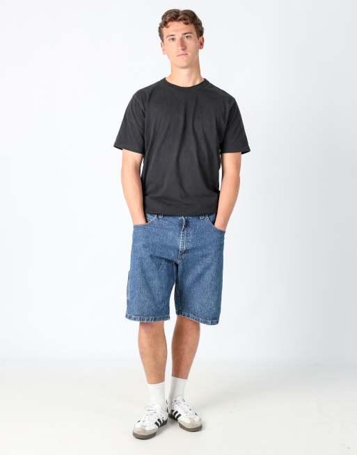 Vintage Wrangler 36x26 denim carpenter baggy jorts shorts in navy