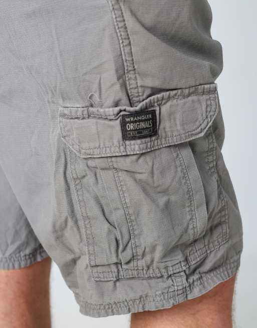 Vintage Wrangler 36x29 canvas cargo shorts in charcoal grey, 4 of 4