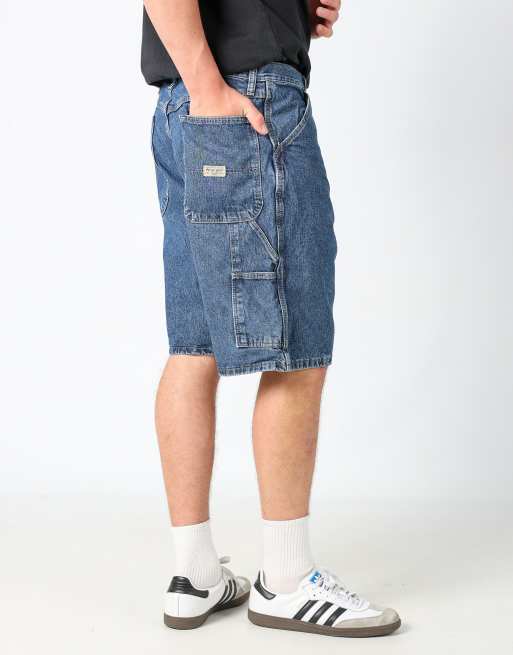 Vintage Wrangler 36x29 denim carpenter baggy jorts shorts in blue, 2 of 4