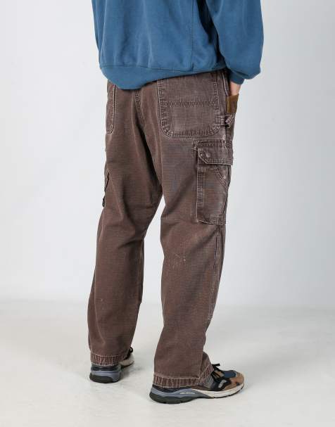 Vintage Wrangler 36x30 canvas carpenter jeans in brown - view 1