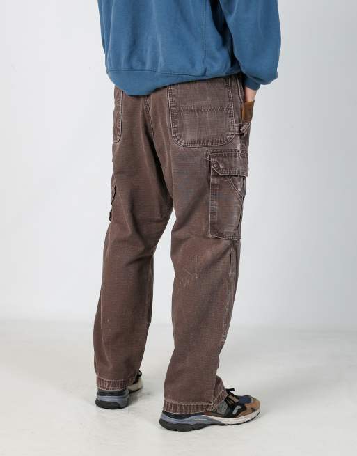 Vintage Wrangler 36x30 canvas carpenter jeans in brown