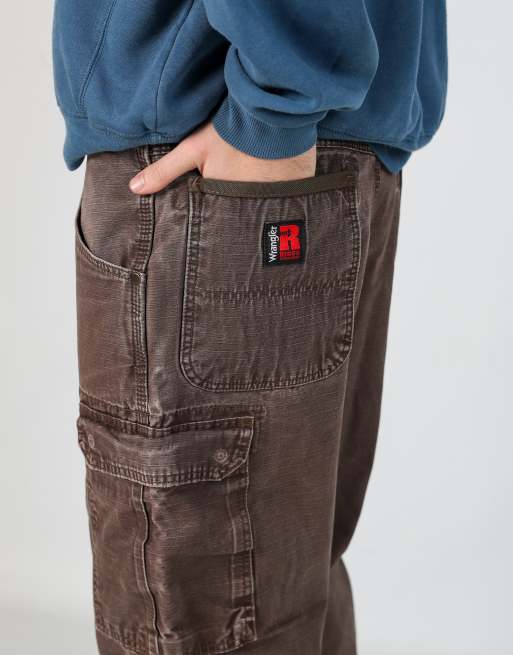 Vintage Wrangler 36x30 canvas carpenter jeans in brown, 4 of 4