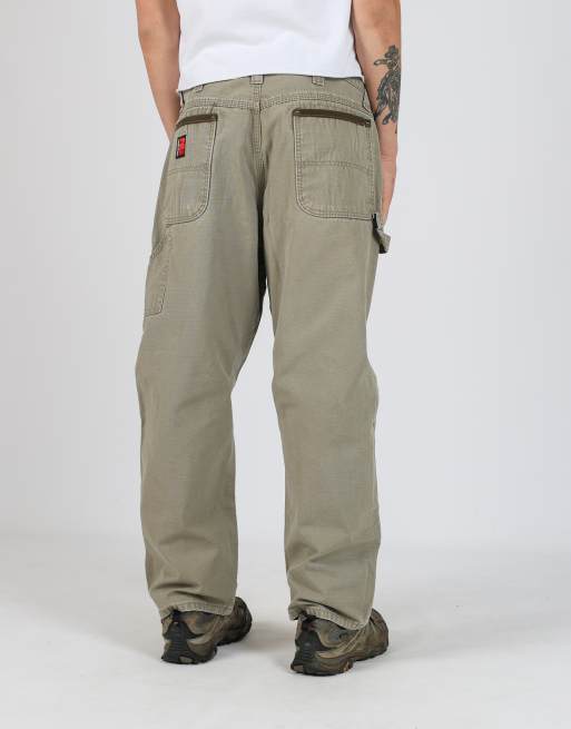 Vintage Wrangler 36x30 canvas carpenter jeans in khaki green