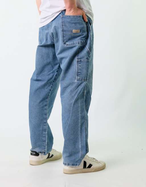 Vintage Wrangler 36x30 Denim Carpenter Baggy Jeans Blue