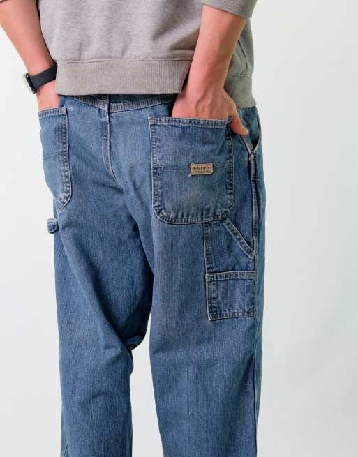 Vintage Wrangler 36x30 Denim Carpenter Baggy Jeans Blue