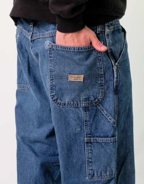 Vintage Wrangler 36x30 Denim Carpenter Baggy Jeans Blue - view 1