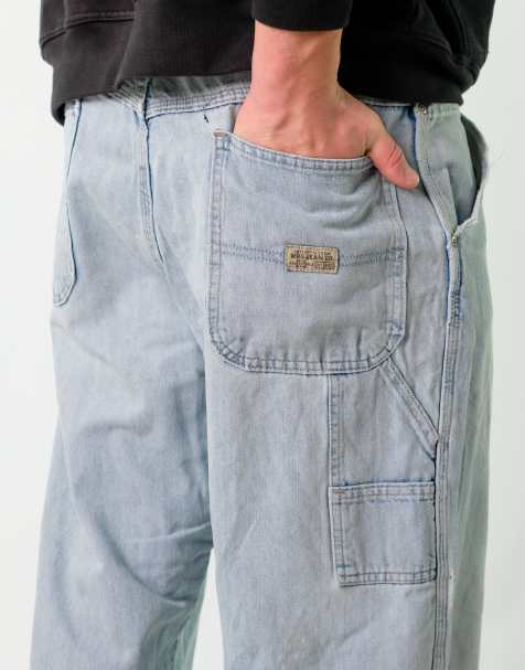 Vintage Wrangler 36x30 Denim Carpenter Baggy Jeans Light Blue - view 1