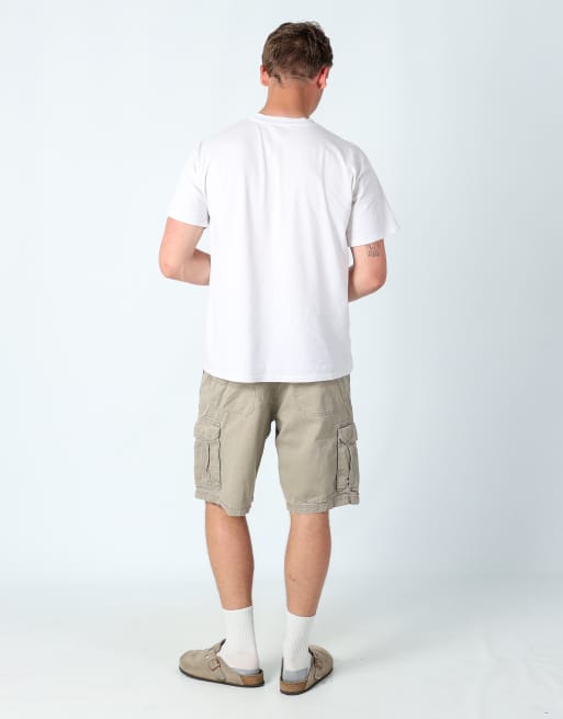 Vintage Wrangler 36x32 canvas carpenter baggy shorts in grey, 3 of 4