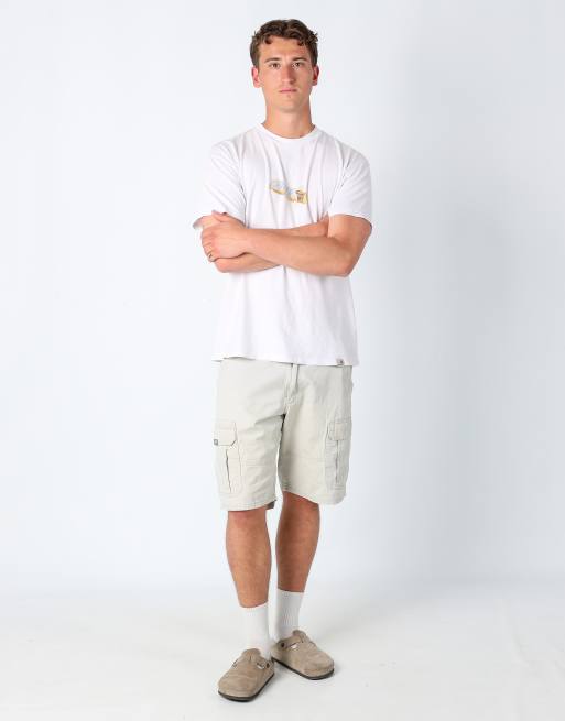 Vintage Wrangler 36x32 canvas carpenter baggy shorts in ivory, 2 of 4