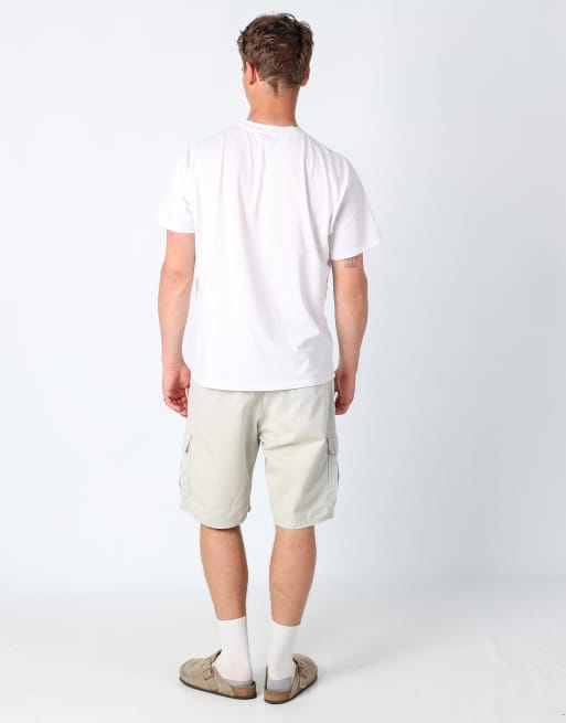 Vintage Wrangler 36x32 canvas carpenter baggy shorts in ivory, 3 of 4