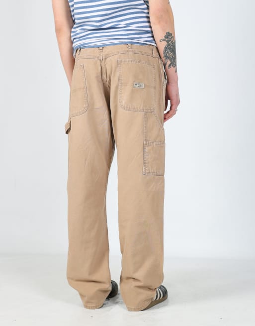 Vintage Wrangler 36x32 canvas carpenter jeans in beige