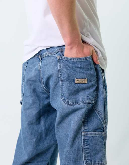 Vintage Wrangler 36x32 Denim Carpenter Baggy Jeans Blue