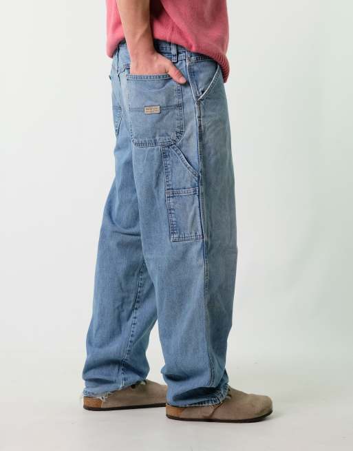 Vintage Wrangler 36x32 Denim Carpenter Baggy Jeans Blue ASOS