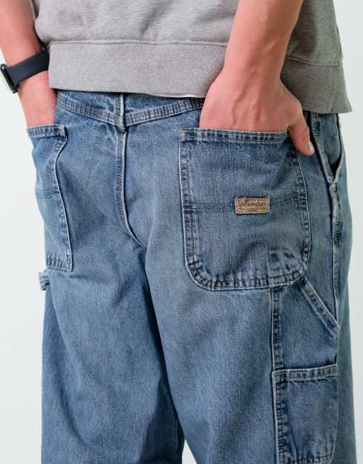 Vintage Wrangler 36x32 Denim Carpenter Baggy Jeans Blue