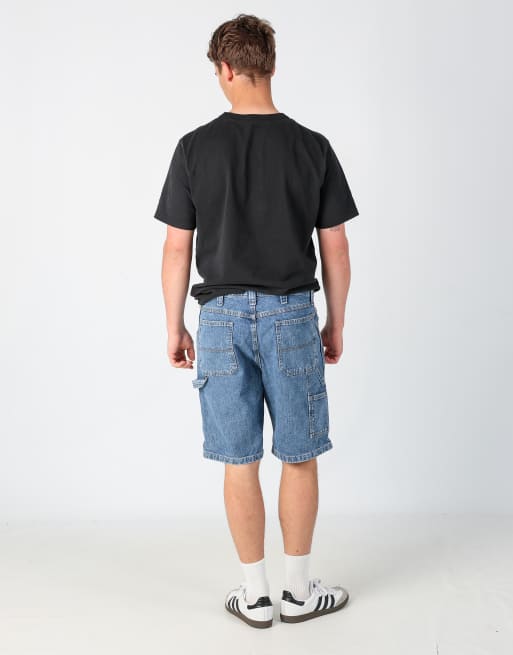 Vintage Wrangler 36x32 denim carpenter baggy jorts shorts in blue, 3 of 4