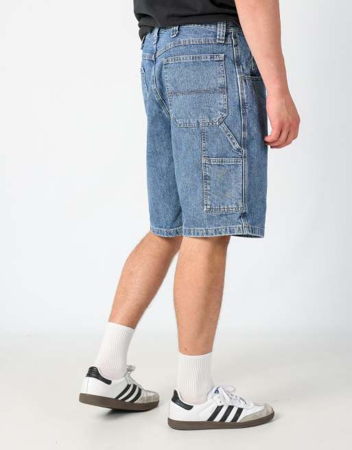 Vintage Wrangler 36x32 denim carpenter baggy jorts shorts in blue, 4 of 4