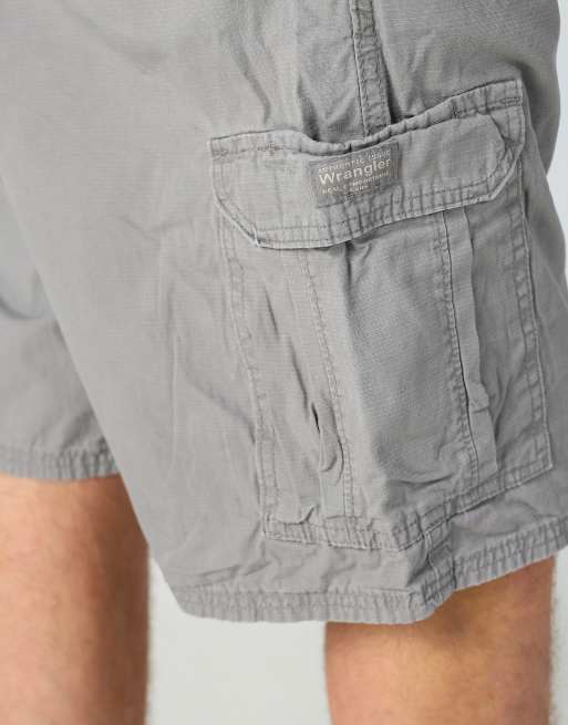 Vintage Wrangler 36x33 canvas cargo shorts in grey, 4 of 4