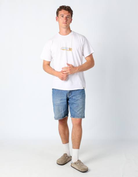 Vintage Wrangler 36x33 denim jorts shorts in blue - view 1