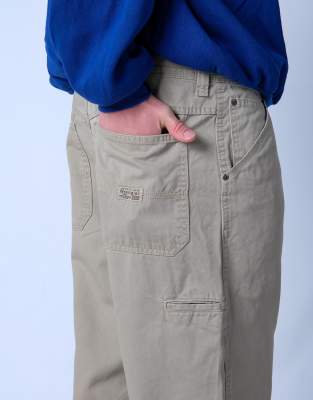 Vintage Wrangler 36x34 Canvas Carpenter Baggy Jeans Beige
