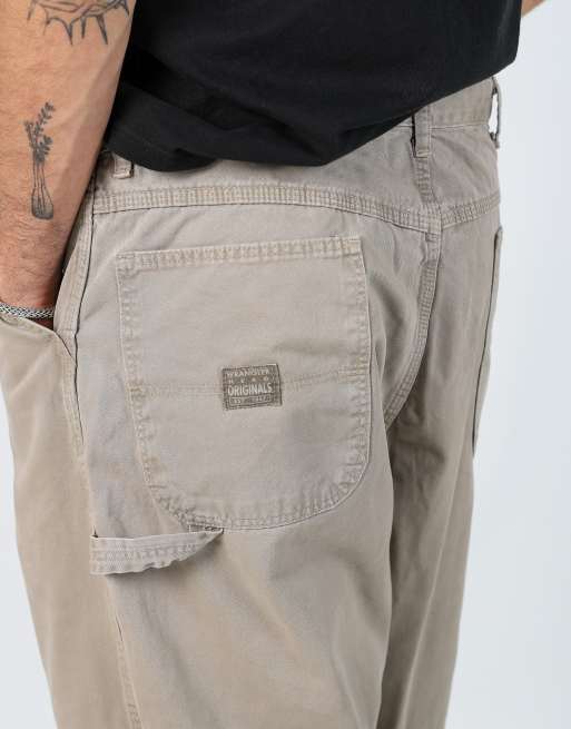 Vintage Wrangler 36x34 canvas carpenter jeans in beige, 4 of 4