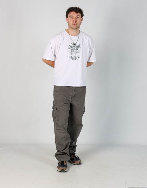 Vintage Wrangler 36x34 canvas carpenter jeans in charcoal grey