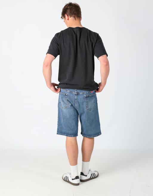 Vintage Wrangler 36x35 denim jorts shorts in blue, 3 of 4