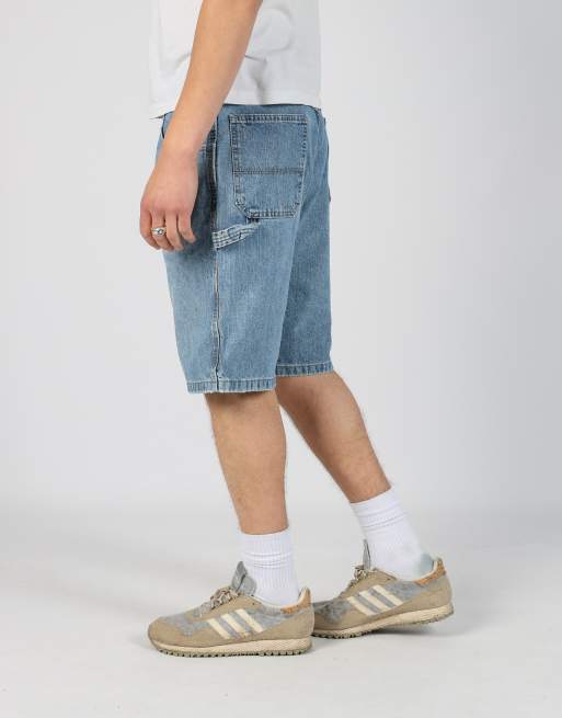Vintage Wrangler 36x39 denim carpenter baggy jorts shorts in light blue, 1 of 4