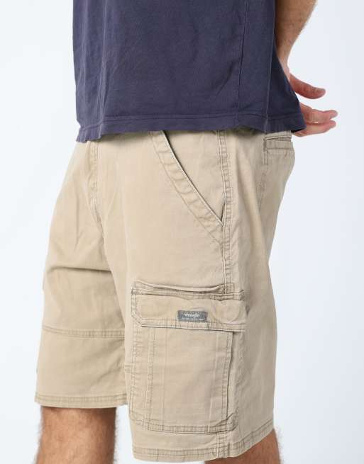 Vintage Wrangler 36x43 canvas cargo shorts in tan, 4 of 4