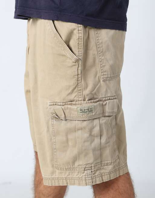 Vintage Wrangler 36x49 canvas cargo shorts in tan, 4 of 4