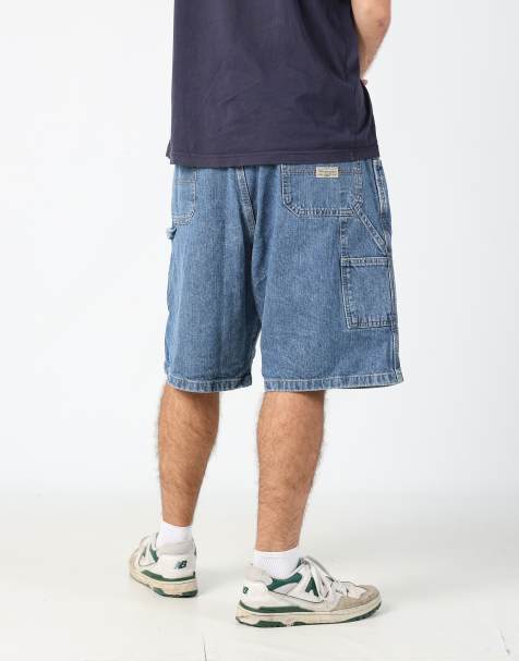 Vintage Wrangler 36x61 denim carpenter baggy jorts shorts in blue - view 1