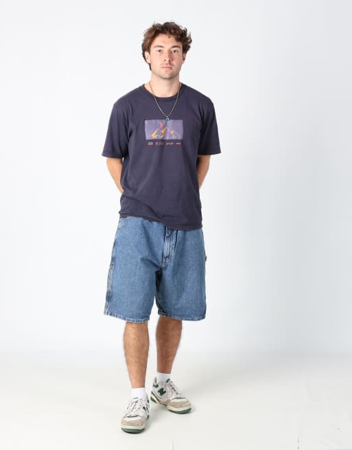 Vintage Wrangler 36x63 denim carpenter baggy jorts shorts in blue, 2 of 4