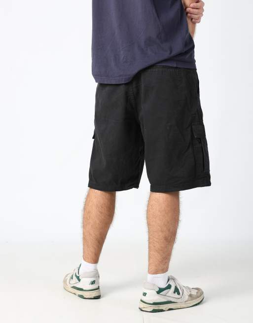 Vintage Wrangler 36x66 canvas cargo shorts in black