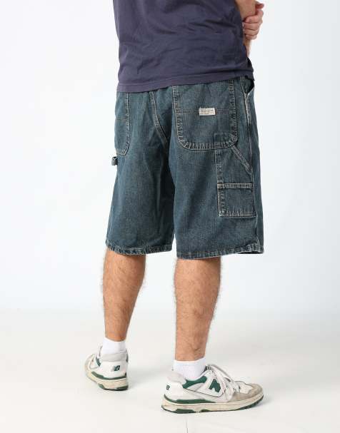 Vintage Wrangler 36x71 denim carpenter baggy jorts shorts in navy blue - view 1