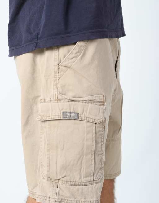 Vintage Wrangler 36x75 canvas cargo shorts in tan, 4 of 4
