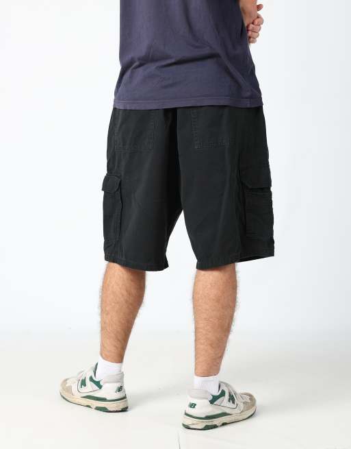 Vintage Wrangler 36x80 canvas cargo shorts in black