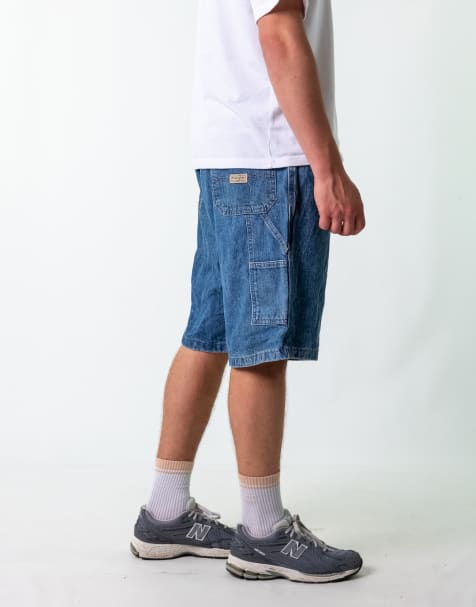 Vintage Wrangler 38" Denim Carpenter Jorts Shorts Light Blue - view 1