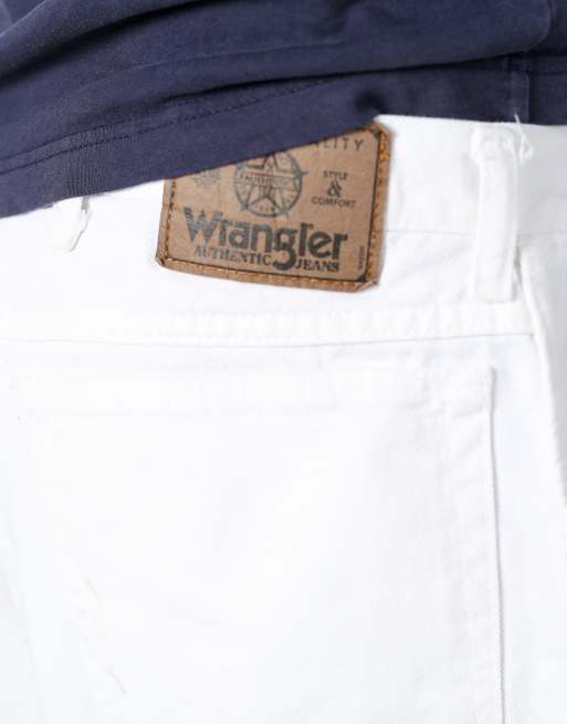 Vintage Wrangler 38x17 denim jorts shorts cream, 4 of 4