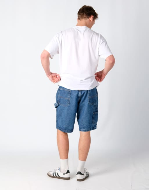 Vintage Wrangler 38x20 Denim Carpenter Baggy Jorts Shorts Blue, 2 of 4